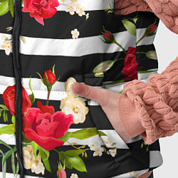 Детский жилет Красные розы на черных полосках, цвет: 3D-красный — фото 2