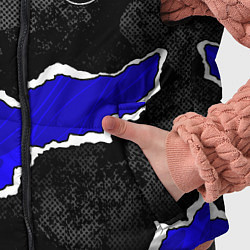 Детский жилет BMW - синие разрывы, цвет: 3D-светло-серый — фото 2