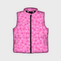 Детский жилет Малиново розовые пузыри и горохи, цвет: 3D-черный