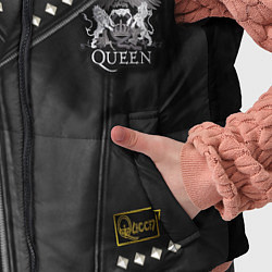 Детский жилет Косуха с нашивками Queen, цвет: 3D-черный — фото 2