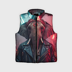 Детский жилет Cyberpunk elephant, цвет: 3D-черный