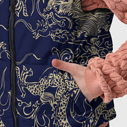 Детский жилет Золотые драконы на синем, цвет: 3D-черный — фото 2