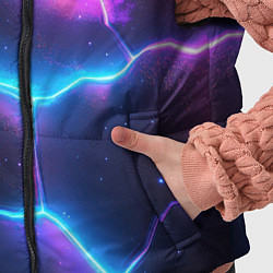 Детский жилет Синие и фиолетовые молнии в разломе, цвет: 3D-светло-серый — фото 2