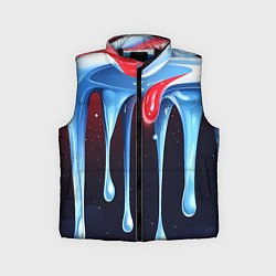 Детский жилет Синие и красные слизи текстура, цвет: 3D-черный