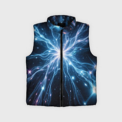 Детский жилет Всплеск света и звезды - космическая абстракция, цвет: 3D-черный