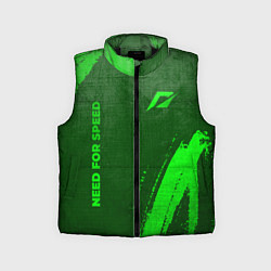 Детский жилет Need for Speed - green gradient вертикально, цвет: 3D-черный