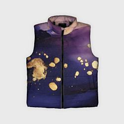 Детский жилет Золотая краска на текстуре, цвет: 3D-черный