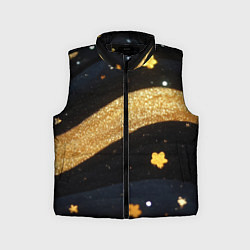 Детский жилет Золотые волны текстура, цвет: 3D-черный