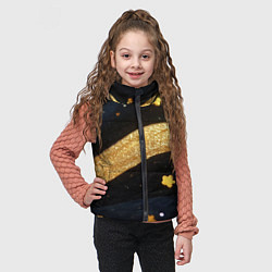 Детский жилет Золотые волны текстура, цвет: 3D-черный — фото 2