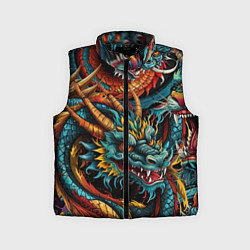 Детский жилет Татуировка дракона ирезуми, цвет: 3D-черный