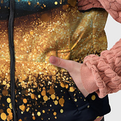 Детский жилет Золотинки на бирюзовой текстуре, цвет: 3D-черный — фото 2