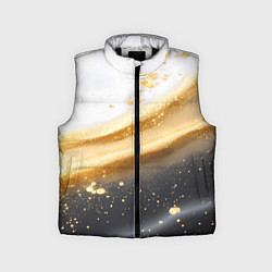 Детский жилет Черно-золотая текстура на белом, цвет: 3D-черный