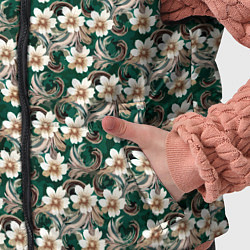 Детский жилет Цветочный паттерн зелёный, цвет: 3D-черный — фото 2