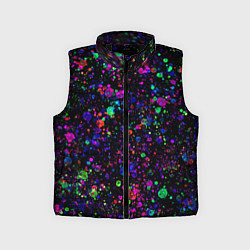 Детский жилет Чёрный с разноцветными брызгами, цвет: 3D-черный