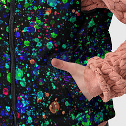 Детский жилет Чёрный с брызгами сине-зелёными абстракция, цвет: 3D-черный — фото 2