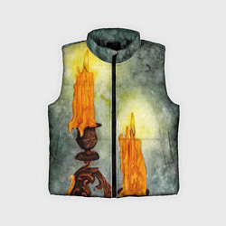 Детский жилет Две горящие свечи в темноте, цвет: 3D-черный