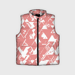 Детский жилет Розовый с белыми вставками абстрактный, цвет: 3D-светло-серый