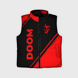 Детский жилет Doom - red gradient вертикально, цвет: 3D-черный
