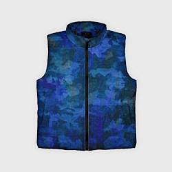 Детский жилет Абстракция - blue uniform camouflage, цвет: 3D-черный