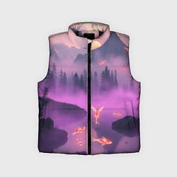 Детский жилет Горы и рыбки, цвет: 3D-черный