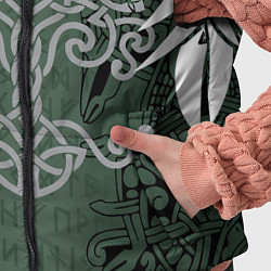 Детский жилет Древние руны и древо жизни с крыльями, цвет: 3D-светло-серый — фото 2