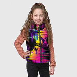 Детский жилет Дискотечная абстракция, цвет: 3D-черный — фото 2