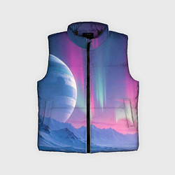 Детский жилет Неоновый космос северного сияния, цвет: 3D-черный