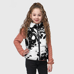Детский жилет Белый с чёрной абстракцией, цвет: 3D-черный — фото 2