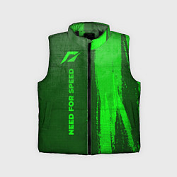 Детский жилет Need for Speed - green gradient по-вертикали, цвет: 3D-черный