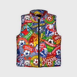 Детский жилет Футбольные лиги паттерн, цвет: 3D-красный
