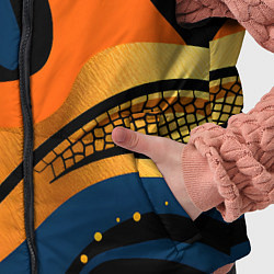 Детский жилет Леопардовый с синим и оранжевым, цвет: 3D-черный — фото 2