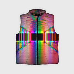Детский жилет Неоновая галерея, цвет: 3D-черный