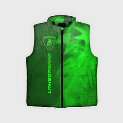 Детский жилет Lamborghini - green gradient по-вертикали, цвет: 3D-черный