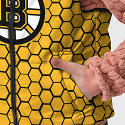 Детский жилет Бостон Брюинз - желтые соты, цвет: 3D-черный — фото 2