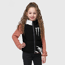 Детский жилет Monster energy белый огонь, цвет: 3D-черный — фото 2