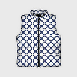 Детский жилет Серо-белый узор в клетку и горох ретро, цвет: 3D-черный