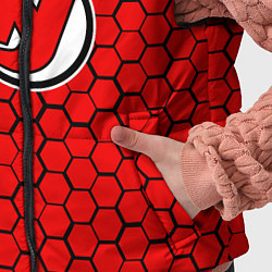 Детский жилет Нью Джерси Девилз - красные соты, цвет: 3D-черный — фото 2