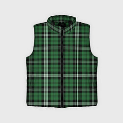 Детский жилет Checkered green, цвет: 3D-черный