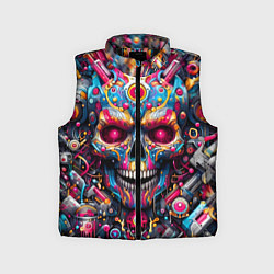 Детский жилет Art cyber skull - ai art fantasy, цвет: 3D-черный
