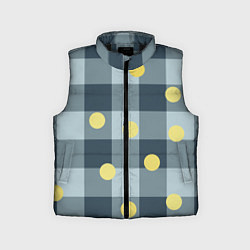 Детский жилет Синий деним и мимоза, цвет: 3D-черный