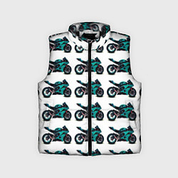 Детский жилет Motorbike light blue, цвет: 3D-черный