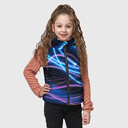 Детский жилет Неоновая абстракция на темном, цвет: 3D-черный — фото 2