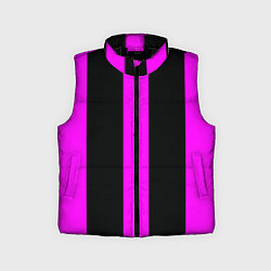 Детский жилет Color black pink lines