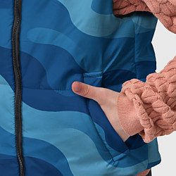 Детский жилет Синие волнистые линии в виде камуфляжа, цвет: 3D-черный — фото 2