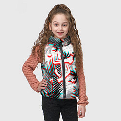 Детский жилет Doom тропики глитч, цвет: 3D-черный — фото 2