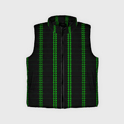 Детский жилет Color black cage green stripes, цвет: 3D-черный