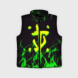 Детский жилет Doom кислотное лого, цвет: 3D-черный