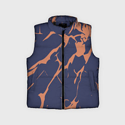 Детский жилет Разломы на синем, цвет: 3D-черный