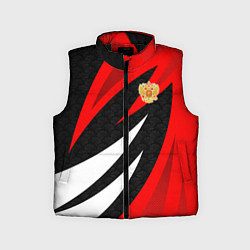 Детский жилет Россия - красный спорт, цвет: 3D-черный