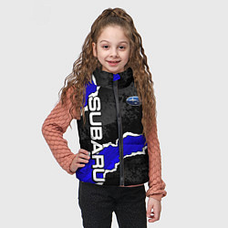 Детский жилет Subaru - синий разрыв, цвет: 3D-черный — фото 2